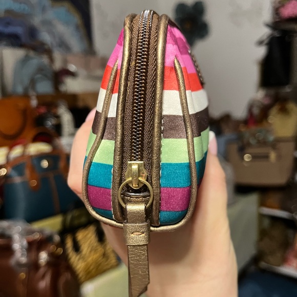 Coach Legacy Stripe Cosmetic Pouch 🔥 - Picture 2 of 5
